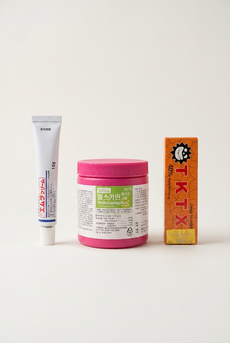 左から EMLA、Wellscaine Plus、TKTX の3製品